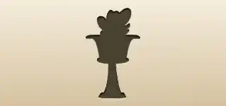 庭の植木鉢のシルエット