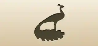 クジャクのシルエット
