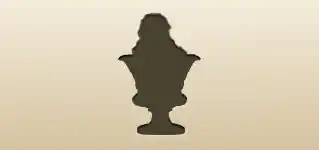 庭の植木鉢のシルエット