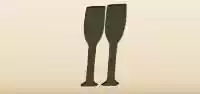 ワイングラスのシルエット