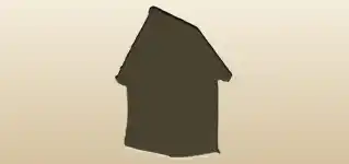 鳥小屋のシルエット