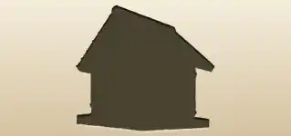 鳥小屋のシルエット