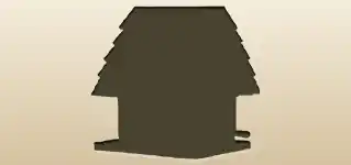 鳥小屋のシルエット