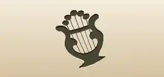 竪琴のシルエット
