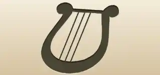 竪琴のシルエット