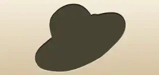女性用の帽子のシルエット
